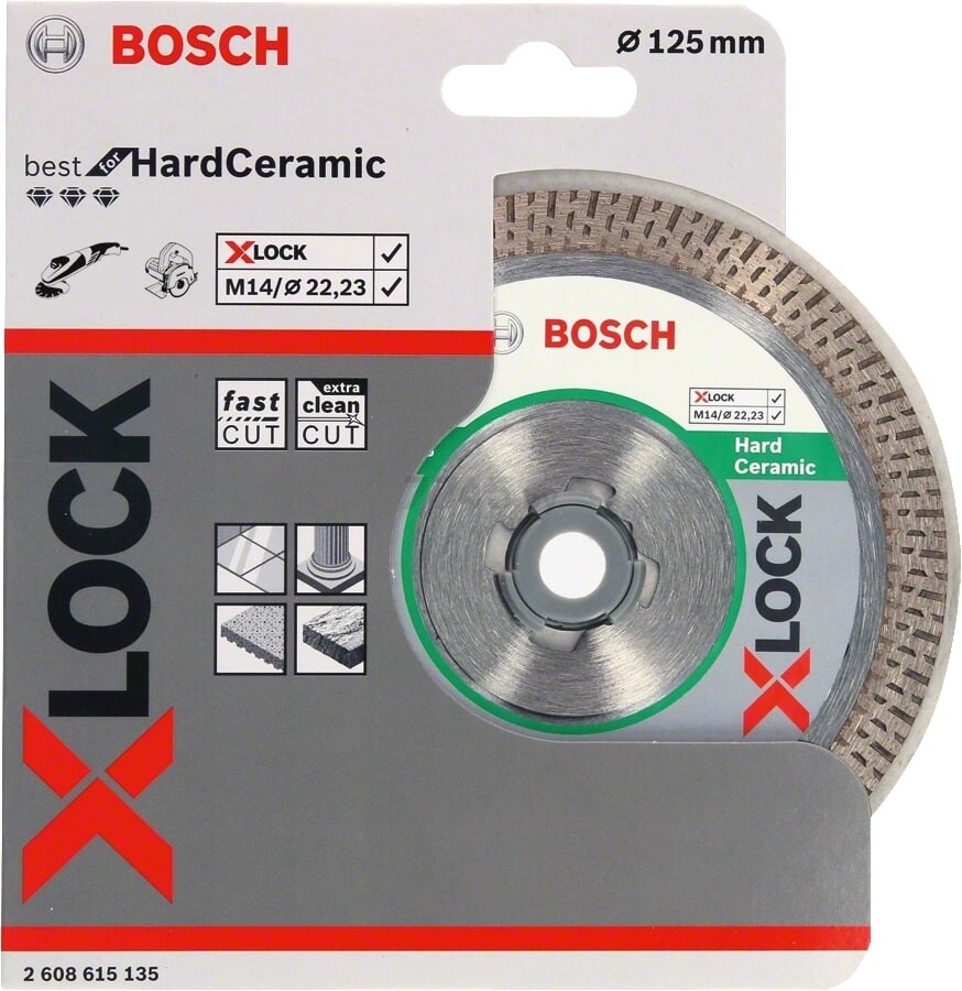 Круг алмазный 125х22,23 мм BOSCH X-LOCK Best for Hard Ceramic (2608615135) - Фото 2